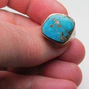 *925 Sterling Silver copper Turquoise Ring